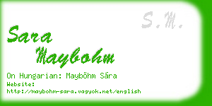 sara maybohm business card